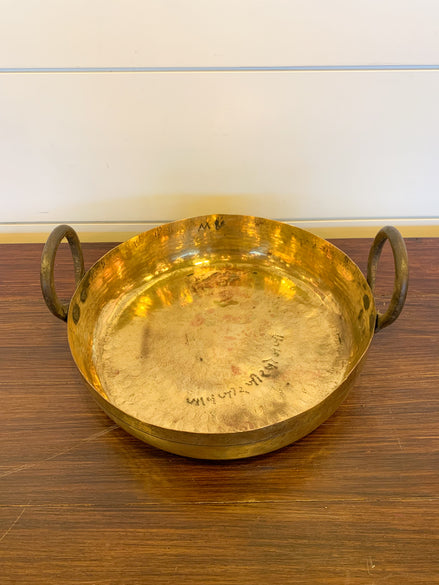 Vintage Brass Indian Kadhai/Jalebi Pot