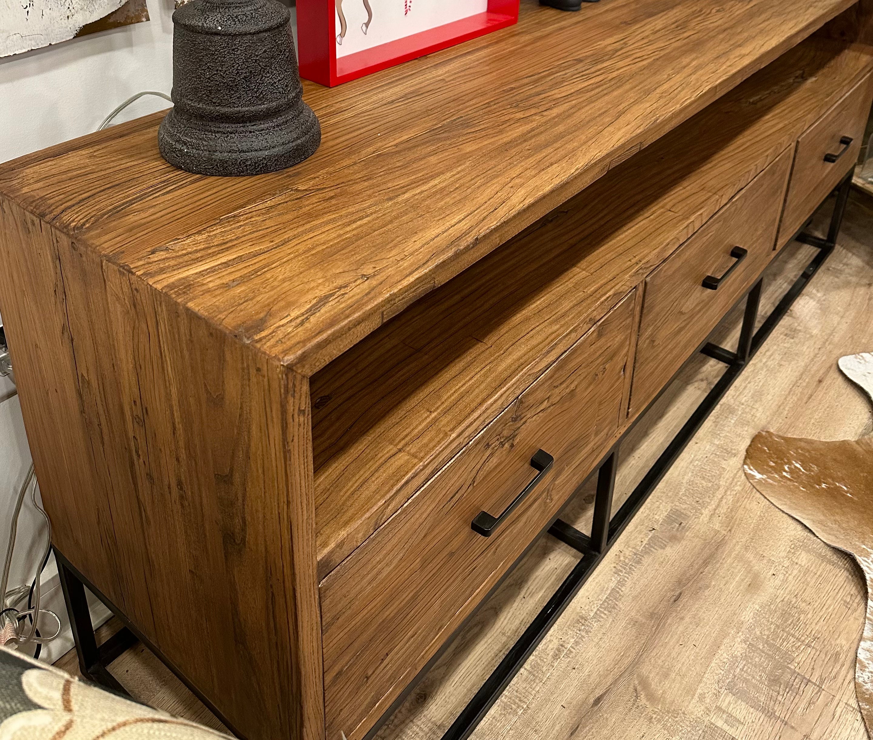 Console Table Cliffhouse Three Drawer Reclaimed Wood