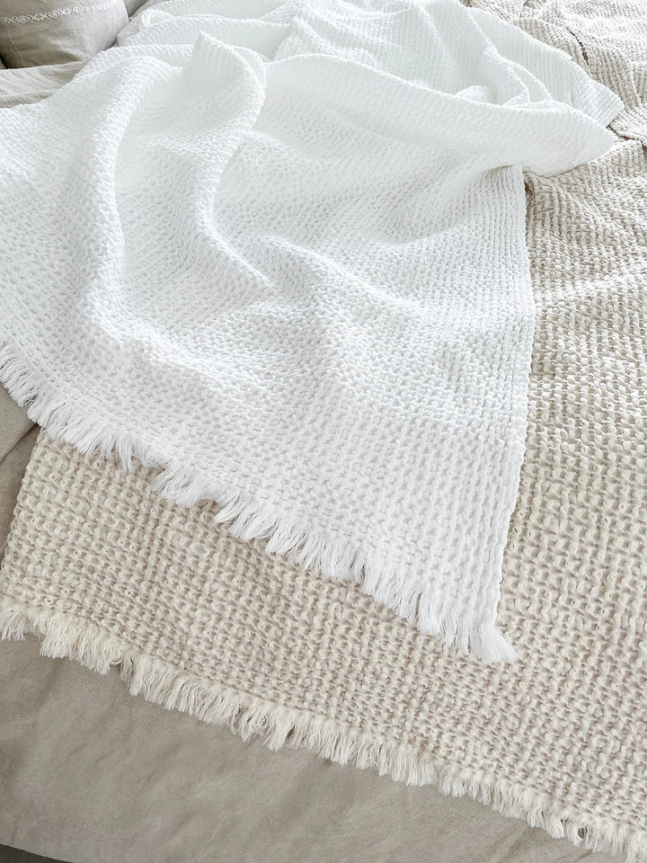 Cool Cotton Waffle Weave Bed Blanket