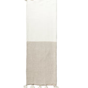 Colorblocked Linen Blanket with Tassels