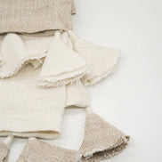 Colorblocked Linen Blanket with Tassels