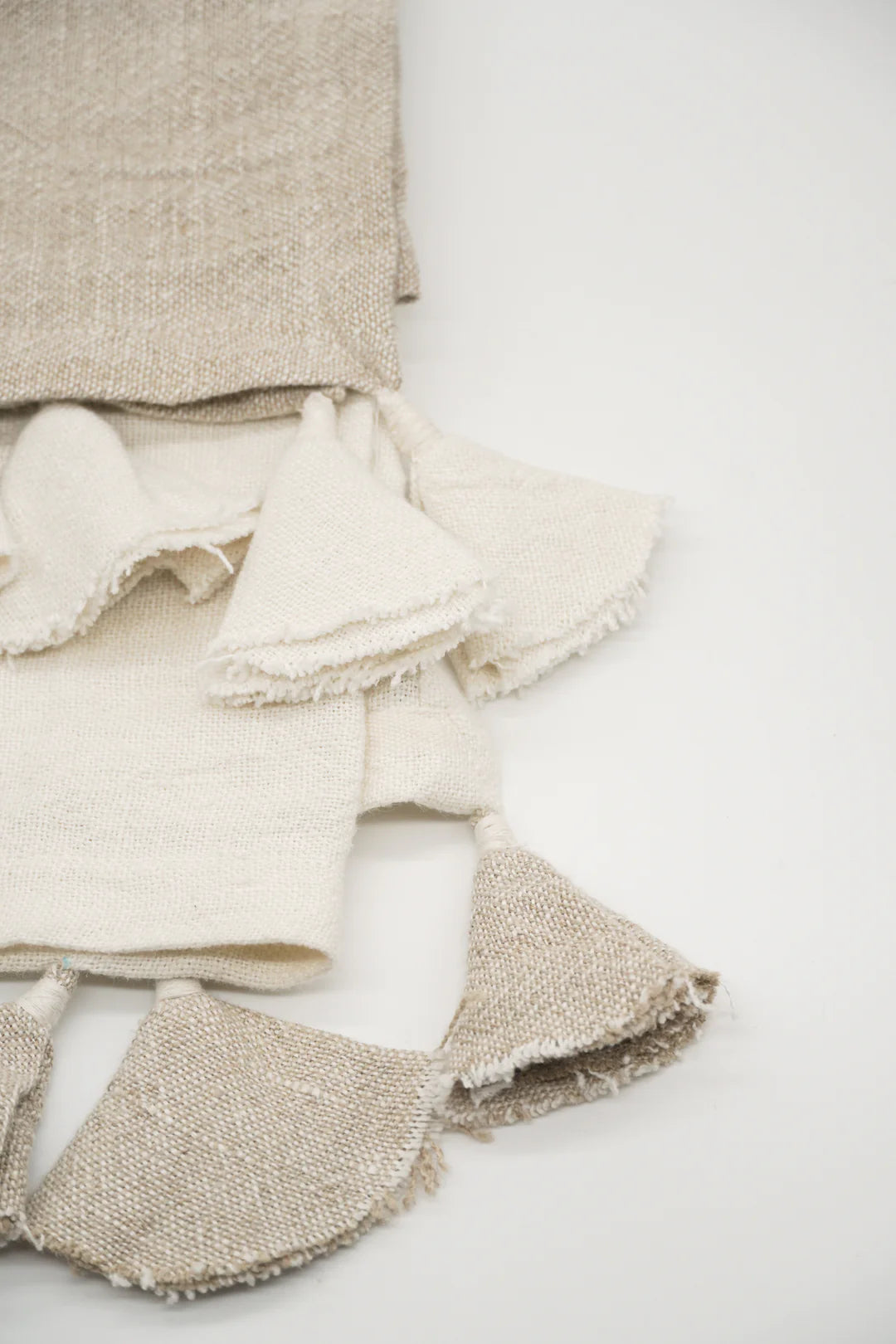 Colorblocked Linen Blanket with Tassels