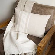 Colorblocked Linen Blanket with Tassels