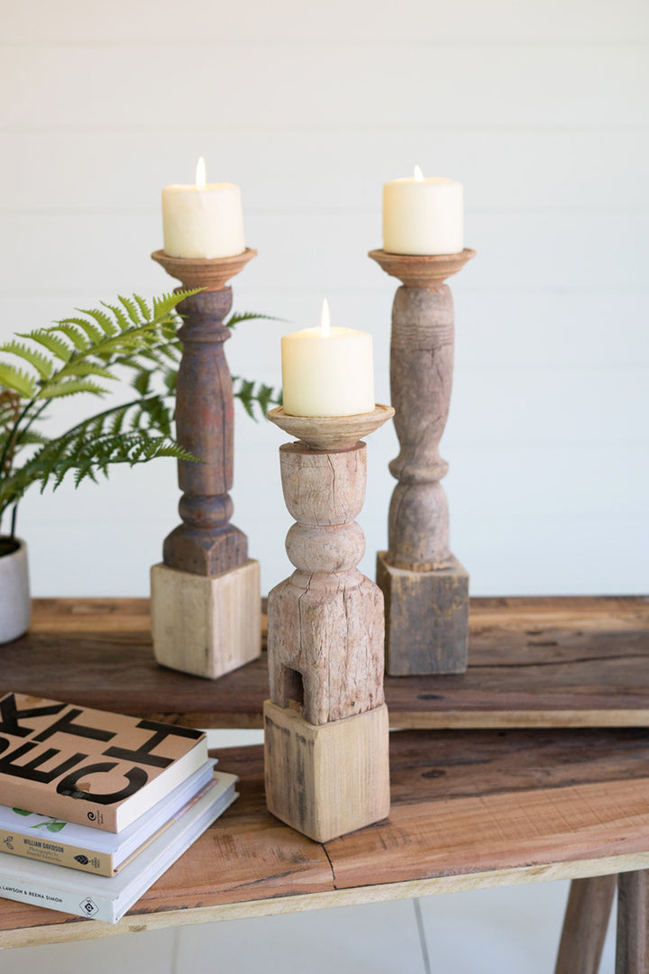 Candlestick Wooden Reclaimed Banister