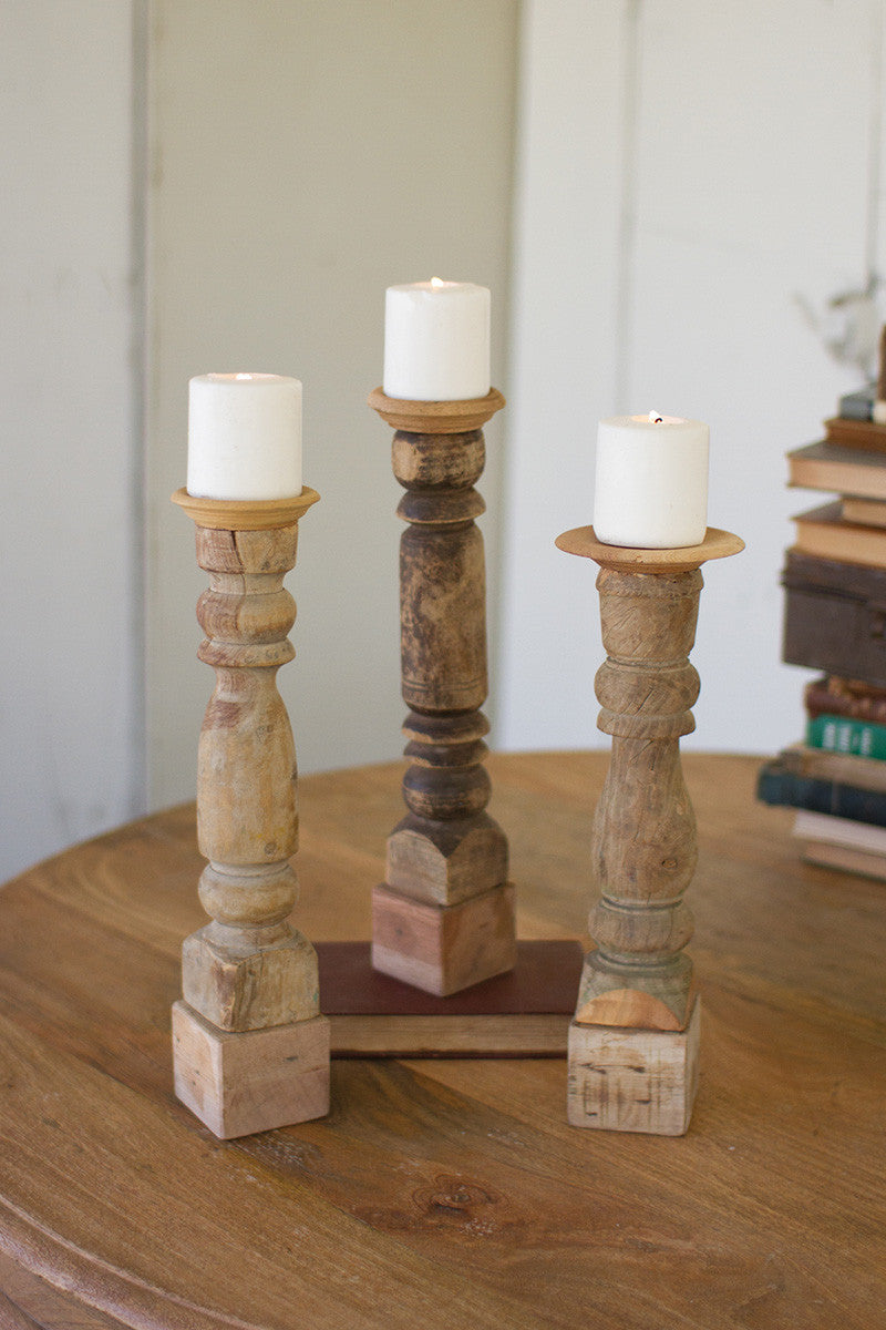 Candlestick Wooden Reclaimed Banister