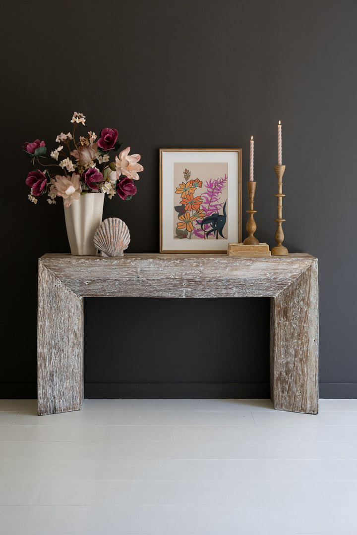 Recycled Whitewashed Wood Console