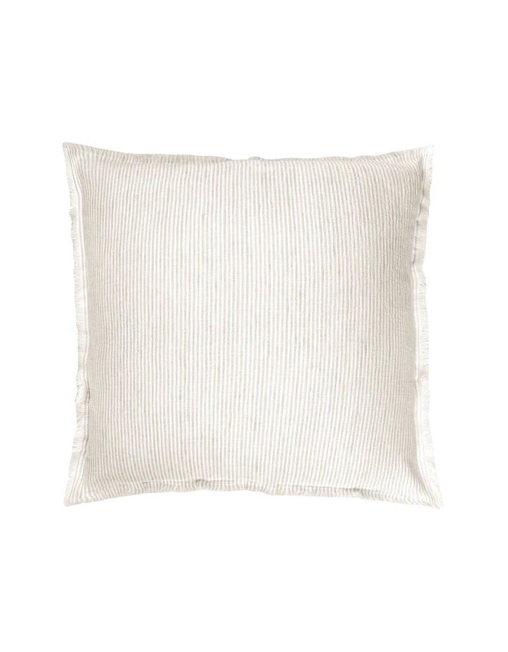 Natural Beige & White Pinstripe So Soft Linen Pillow