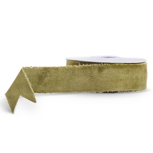1.5"x10YDS Olive Green Velvet Ribbon