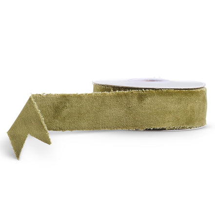 1.5"x10YDS Olive Green Velvet Ribbon