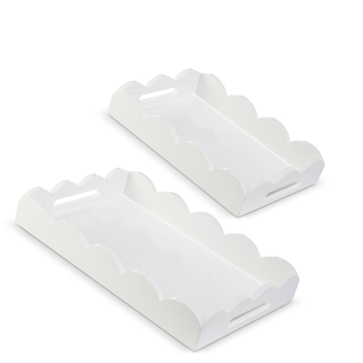 White Scalloped Trays