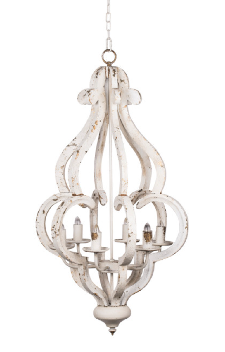 Chandelier Distressed White