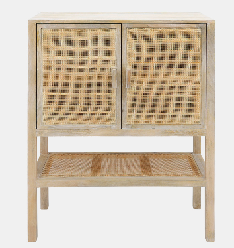 Natural Rattan 2 Door Cabinet