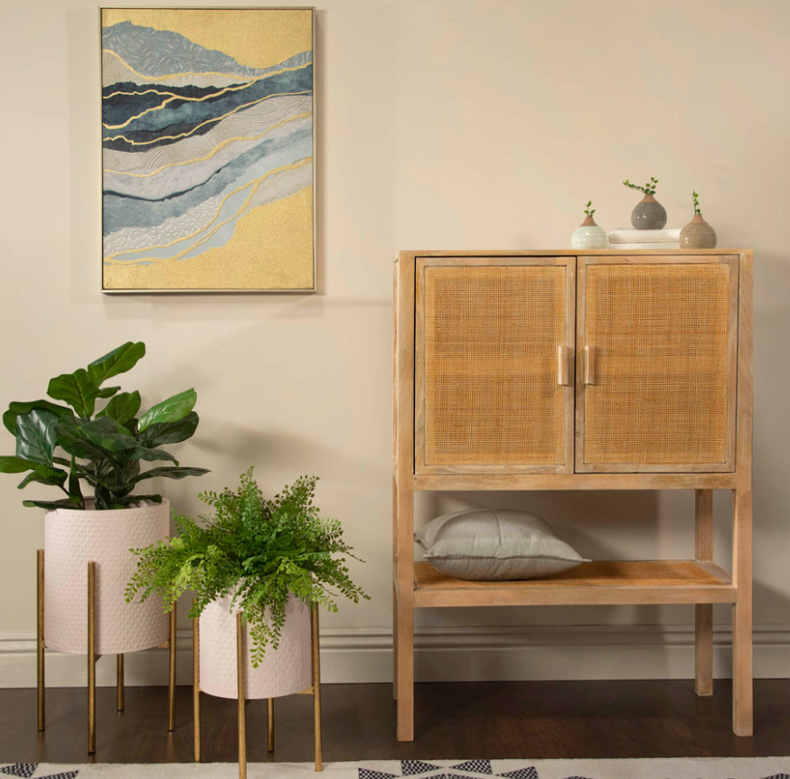 Natural Rattan 2 Door Cabinet