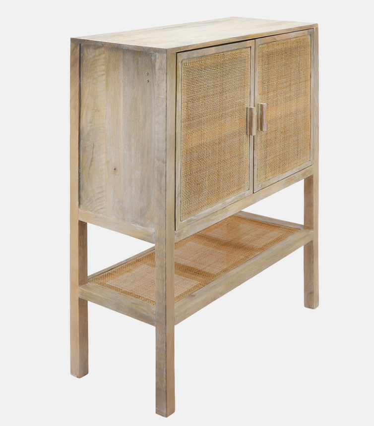 Natural Rattan 2 Door Cabinet