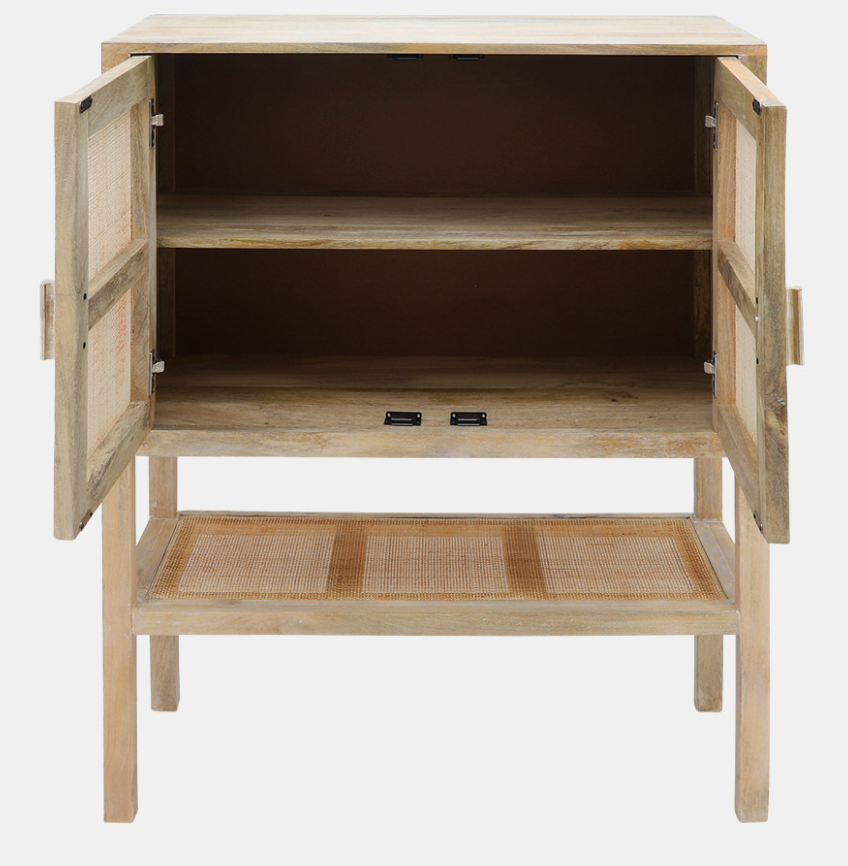 Natural Rattan 2 Door Cabinet