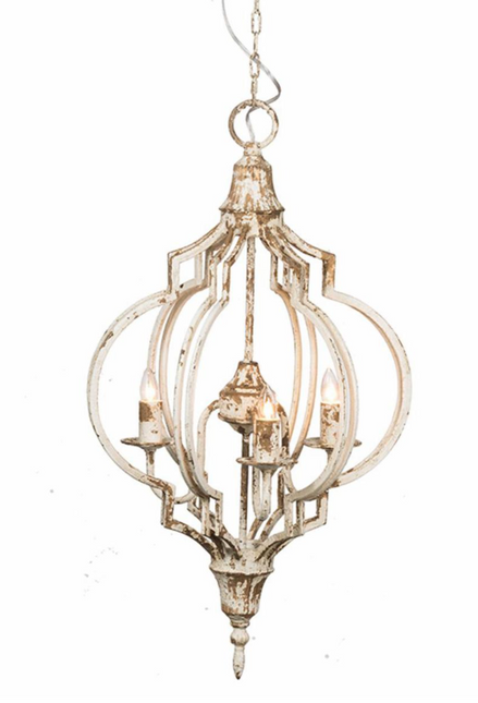 Chandelier Gold & White 3-Light