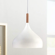 Felton White Aluminum and Wood Mini Pendant