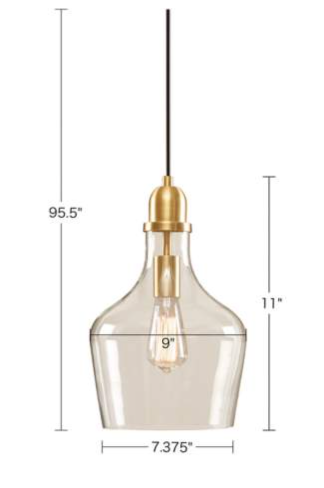 Pendant Hampton Hill Auburn 9" Wide Gold Light