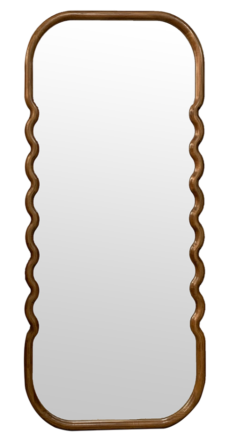 Mirror Oversized Wooden Floor Mirror with Unique Brown Frame