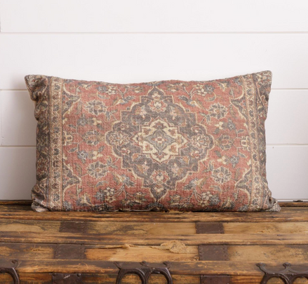 Pillow Antique Rug Slub Lumbar