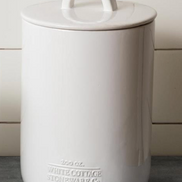White Cottage Ceramic Canisters