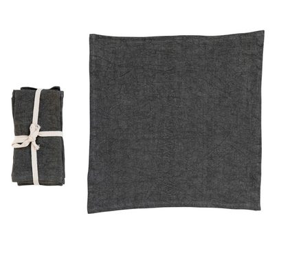 Set of 4 Stonewashed Linen Napkins