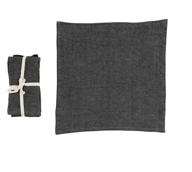 Set of 4 Stonewashed Linen Napkins