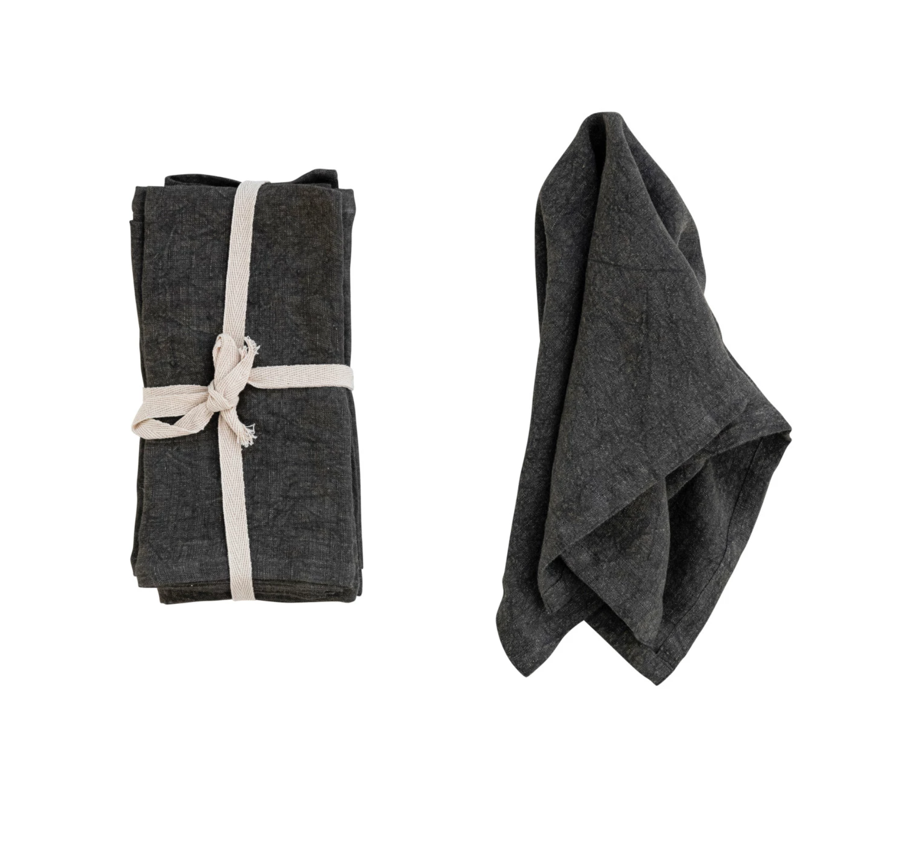 Set of 4 Stonewashed Linen Napkins