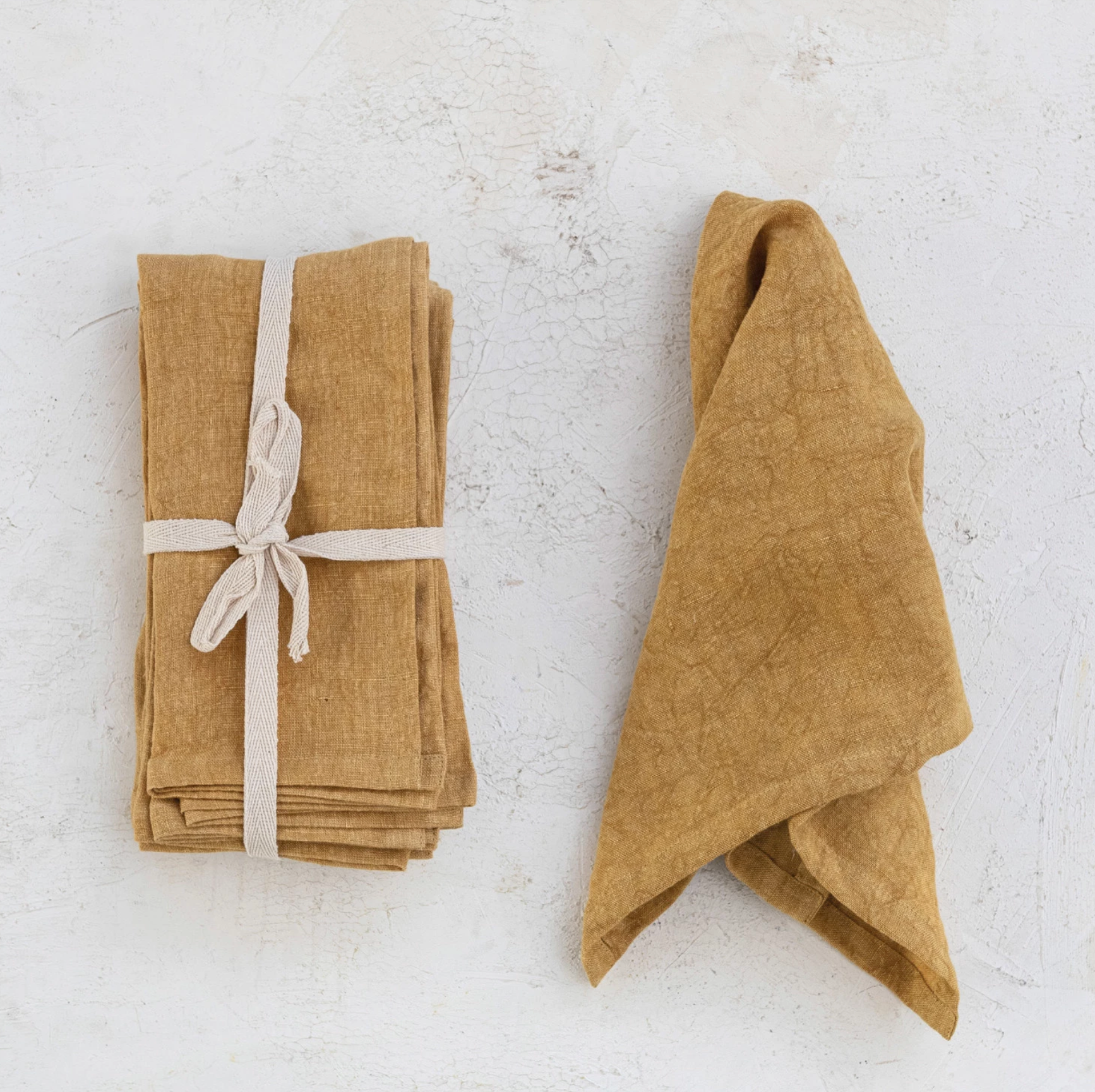 Set of 4 Stonewashed Linen Napkins