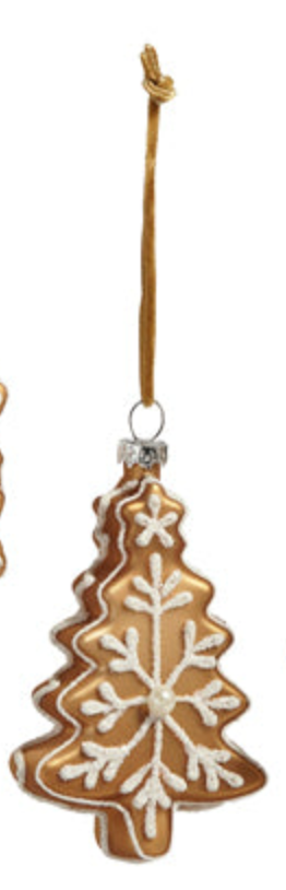 4" Gingerbread Glass Ornament