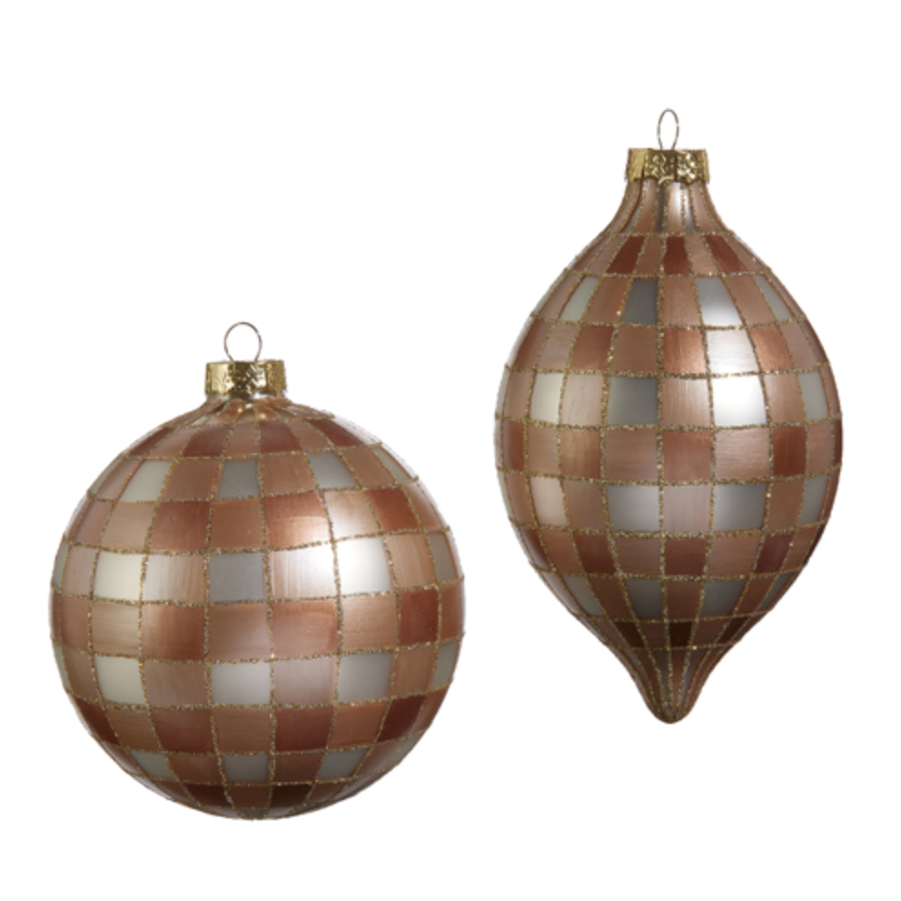 5" Tan Gingham Ornament
