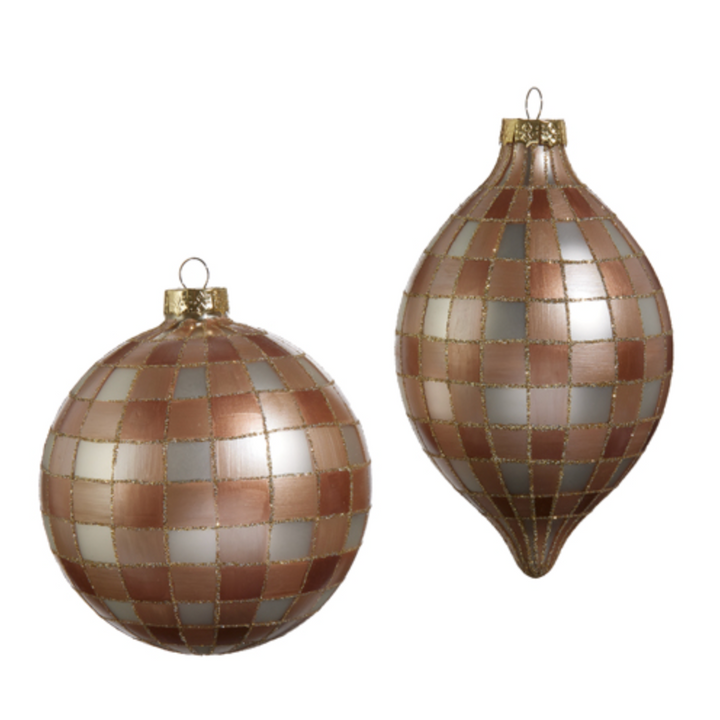 5" Tan Gingham Ornament