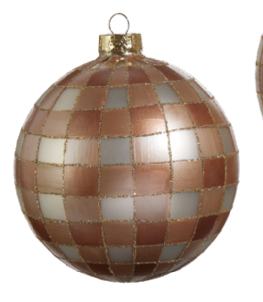 5" Tan Gingham Ornament