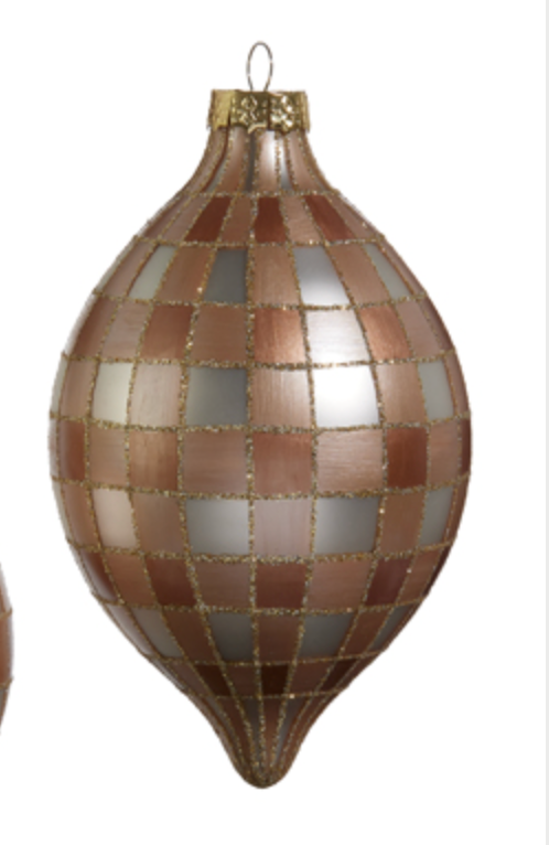 5" Tan Gingham Ornament