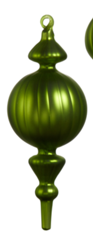 9" Matte Green Finial Ornament