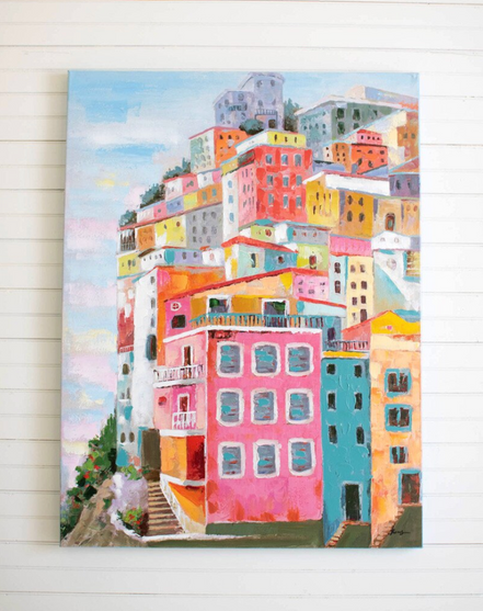 Colorful Houses Oil Painting