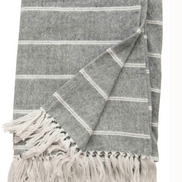 Striped Throw with Fringe