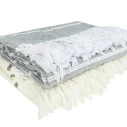 Striped Throw with Fringe