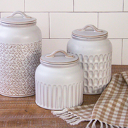 Reactive Glaze Stoneware Canisters
