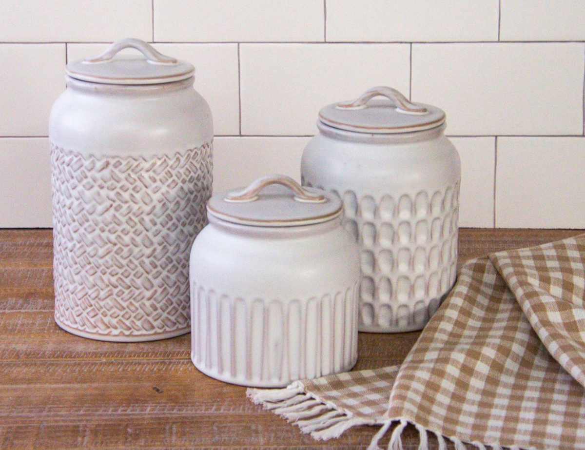 Reactive Glaze Stoneware Canisters