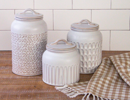 Reactive Glaze Stoneware Canisters
