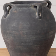Black Distressed Vase w/ Handles