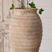 Textured Striped Ceramic Vase