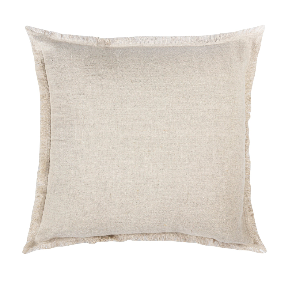 Natural Beige Fringe So Soft Linen Pillow