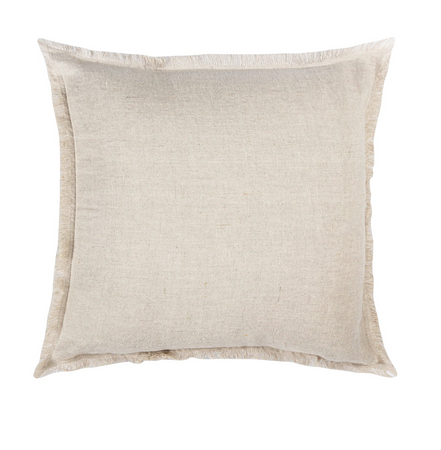 Natural Beige Fringe So Soft Linen Pillow