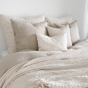 Natural Beige Fringe So Soft Linen Pillow