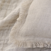 Natural Beige Fringe So Soft Linen Pillow