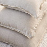 Natural Beige Fringe So Soft Linen Pillow