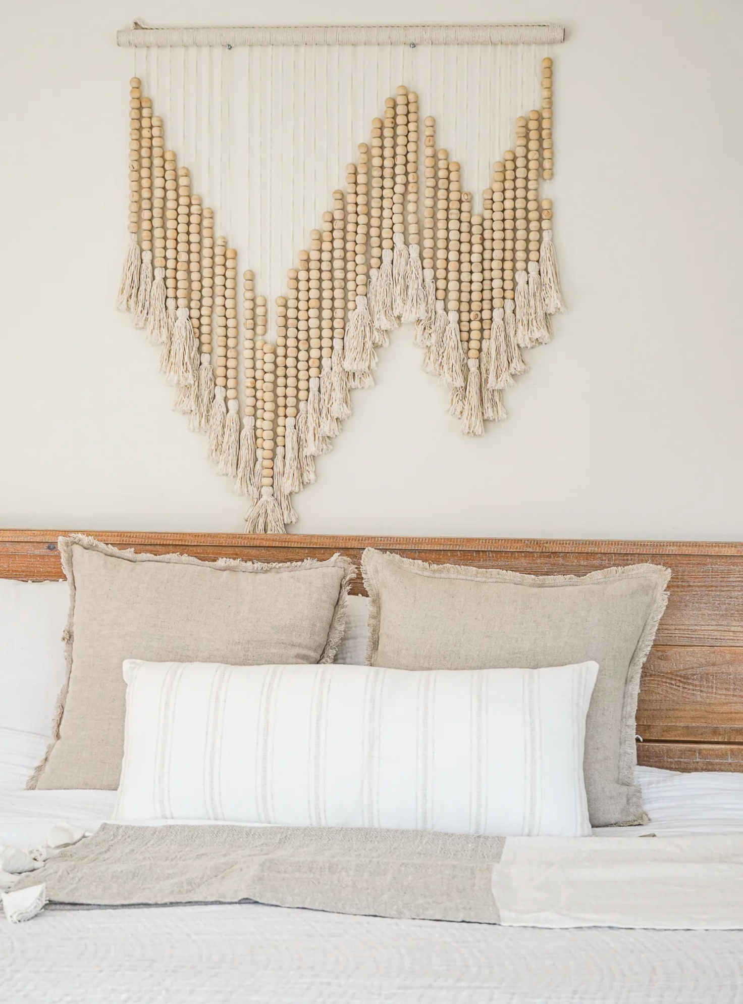 Natural Beige Fringe So Soft Linen Pillow