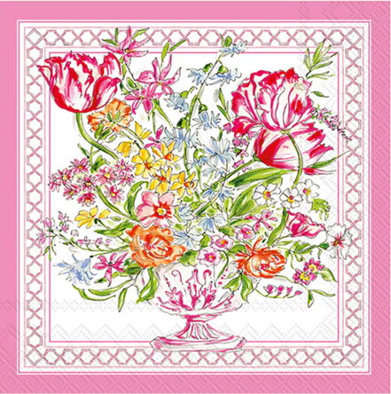 Pink Flower Cocktail Napkin